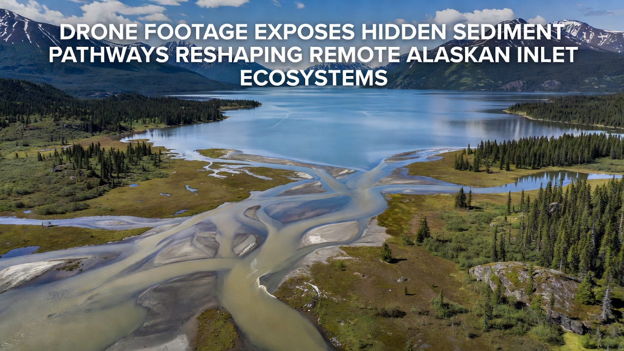 Detailed drone imagery showing sediment deposits altering inlet floor habitats